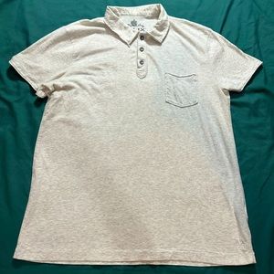 Helix soft grey short sleeved men’s polo style shirt, size XL.